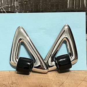 Vintage Triangular Silver Earrings Retro Style Jewelry